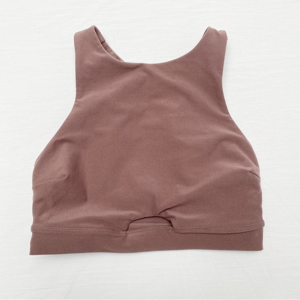 Abercrombie & Fitch, Athleasure Taupe Cropped, Fitted Tee. - Size M